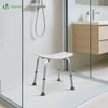 Siege de douche ergonomique a hauteur reglable en Aluminum HDPE blanc - voonot.com