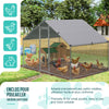 Enclos poulailler en metal galvanise et grillage avec bache PE 300x200x200cm - voonot.com