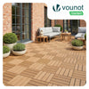Lot de 16 dalles clipsables exterieures 30x30cm en Composite WPC Couleur bois - voonot.com