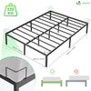 Cadre de lit metal avec fixation sommier et hauteur 36cm 140x190cm noir - voonot.com
