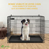 Cage pour chien pliable avec 2 portes verrouillable plateau amovible et housse de protection 107x70x78cm - voonot.com