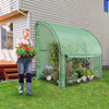 Serre de jardin hivernage murale adossee avec bache PE 200x100x180cm vert - voonot.com