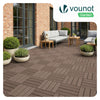 Lot de 16 dalles clipsables exterieures 30x30cm en Composite WPC Marron - voonot.com
