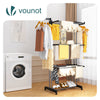 Sechoir a linge etendoir 4 niveaux 126x63x170cm noir-gris - voonot.com