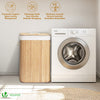 Panier a linge en bambou rectangulaire avec couvercle 72L - voonot.com