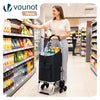 Chariot de courses pliable monte escalier aluminium noir - voonot.com
