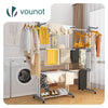 Sechoir a linge etendoir extensible 4 Niveaux 190x64x170cm gris-blanc - voonot.com