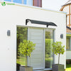 Auvent de porte marquise 100x80 cm en Polycarbonate anti UV Anthracite - voonot.com
