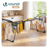 Etendoir a linge telescopique pliable extensible ailes hautes 284x55x122cm metal noir - voonot.com