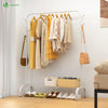 Portant a Vetements avec etagere Chaussures 8 Crochets Lateraux 110x41x150cm metal Blanc - voonot.com