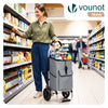Chariot de course pliable aluminium 2 roues gris - voonot.com