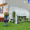 Serre de jardin hivernage murale adossee avec bache PE 300x100x180cm blanc - voonot.com