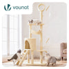 Arbre a chat 155cm multi niveaux Griffoir et niche Beige - voonot.com