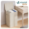 Panier a linge 1 compartiment et sac amovible auto ajustant avec couvercle 90L Beige - voonot.com