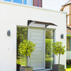 Auvent de porte marquise 100x80 cm transparent en Polycarbonate anti UV Marron - voonot.com