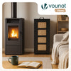 Reservoir a granules rangement pellets avec roulettes 45kg 36x36x76cm noir - voonot.com