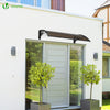 Auvent de porte marquise 120x80 cm transparent en Polycarbonate anti UV Marron - voonot.com