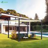 Pergola retractable 3x3m en metal et toile Polyester haute densite 180g/m2 beige - voonot.com