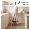 Marche pied pliable en acier portable 3 hauteurs reglables plateforme antiderapante 38x26cm blanc - voonot.com