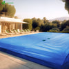 Bache piscine rectangulaire double couche en Polyethylene 160 gr/m2 avec filet ecoulement 8x14m Bleue - voonot.com