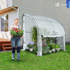 Serre de jardin hivernage murale adossee avec bache PE 200x100x180cm blanc - voonot.com