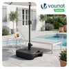 Pied de parasol sable et eau pour mat 38/48mm 22L HDPE noir - voonot.com