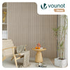 Lot de 6 panneaux acoustiques muraux Tasseaux en bois MDF avec feutre noir 120x60x2.1cm chêne blanc - voonot.com