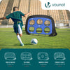 Lot de 2 buts de football 4 en 1 pliable pop up avec cibles 120x80x80cm noir - voonot.com