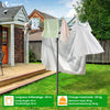 Etendoir a Linge Exterieur Rotatif avec housse de protection et Surface etendage 45m Gris - voonot.com
