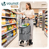 Chariot de courses pliable monte escalier aluminium gris - voonot.com