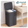 Panier a linge 1 compartiment et sac amovible auto ajustant avec couvercle 90L Anthracite - voonot.com