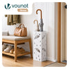 Porte-parapluies Metal avec bac de recuperation eau et 4 Crochets Motif Parapluie 15.5 x 15.5 x 43.5 cm blanc - voonot.com