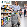 Chariot de course pliable aluminium 2 roues avec sac isotherme gris - voonot.com