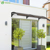 Auvent de porte marquise 200x80 cm transparent en Polycarbonate anti UV Marron - voonot.com