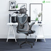 Fauteuil de Bureau Ergonomique pivotant avec appui tête et dossier toile respirant Gris - voonot.com