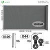Brise vue occultant en HDPE 150g/m² 1.8x20m avec attaches de fixation gris - voonot.com