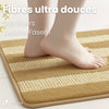 Lot de 2 Tapis de Bain Antidérapant chenille microfibre 60x90cm beige - voonot.com