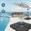 Lot de 4 dalles lestage parasol HDPE 60L eau - 100kg sable noires - voonot.com