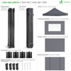 Tonnelle de jardin renforcée 3x3m pliable avec 4 parois et sac de transport a roulette gris - voonot.com
