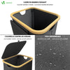 Panier a linge pliable 100L avec sac intérieur cadre bambou et couvercle gris - voonot.com