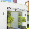 Auvent de porte marquise 200x80 cm transparent en Polycarbonate anti UV Noir - voonot.com