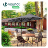 Parasol Jardin Double Aluminium 150 x 300 cm gris - voonot.com