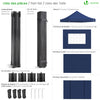 Tonnelle de jardin renforcée 3x3m pliable avec 4 parois et sac de transport a roulette bleue - voonot.com