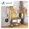 Sechoir a linge etendoir extensible 4 Niveaux 190x64x170cm gris - voonot.com