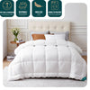 Couette temperee doux avec rembourrage polyester 300gsm 155x200cm blanc - voonot.com