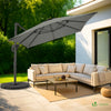 Parasol deporte inclinable Premium carre avec housse protection 3x3m Roma Gris - voonot.com