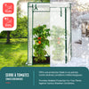 Serre de jardin Serre tomates avec grande porte enroulable bache PE renforcee 135g/m2 100x50x150cm Blanc - voonot.com