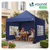 Tonnelle de jardin renforcée 3x3m pliable Barnum avec 4 parois latérales et fenêtres bleu - voonot.com
