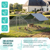 Enclos poulailler en metal galvanise et grillage avec bache PE 400x300x200cm - voonot.com