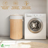 Panier a linge en bambou rond avec couvercle 58L - voonot.com